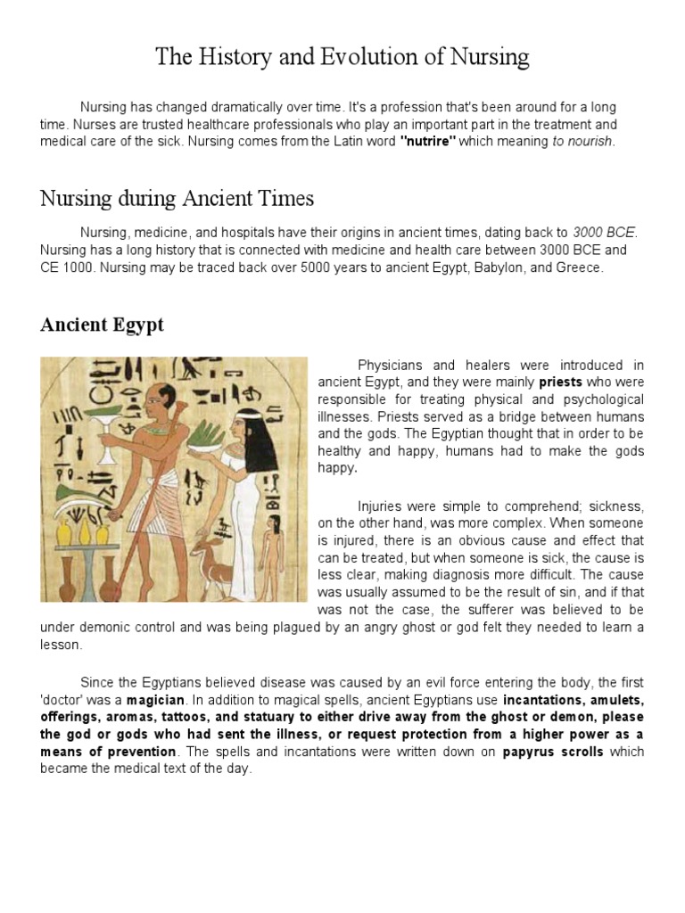 History and Evolution of Nursing | PDF | Nursing | Traditional Chinese ...