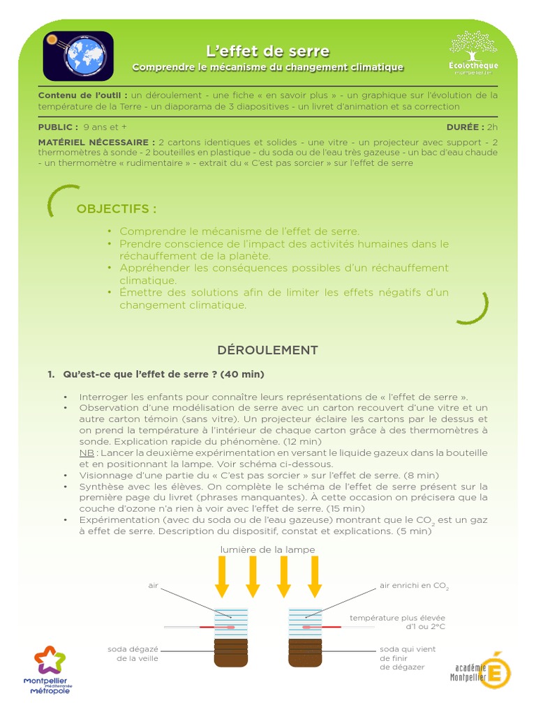 Effet de Serre Brochure | PDF | Gaz à effet de serre | Changement ...