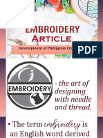 Development of Philippine Embroidery