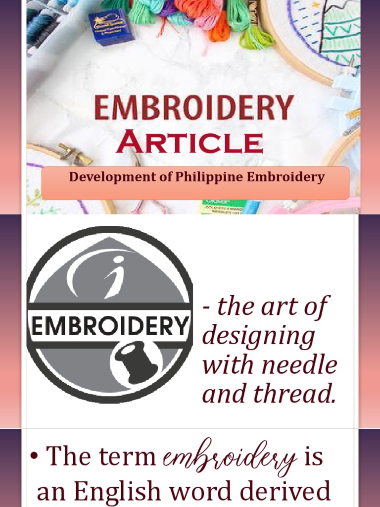 Development of Philippine Embroidery PDF
