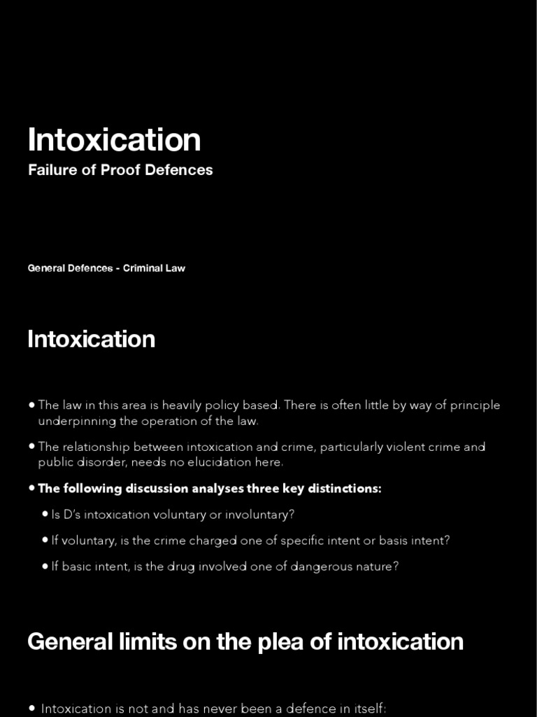 Intoxication Pdf Intention Criminal Law Mens Rea