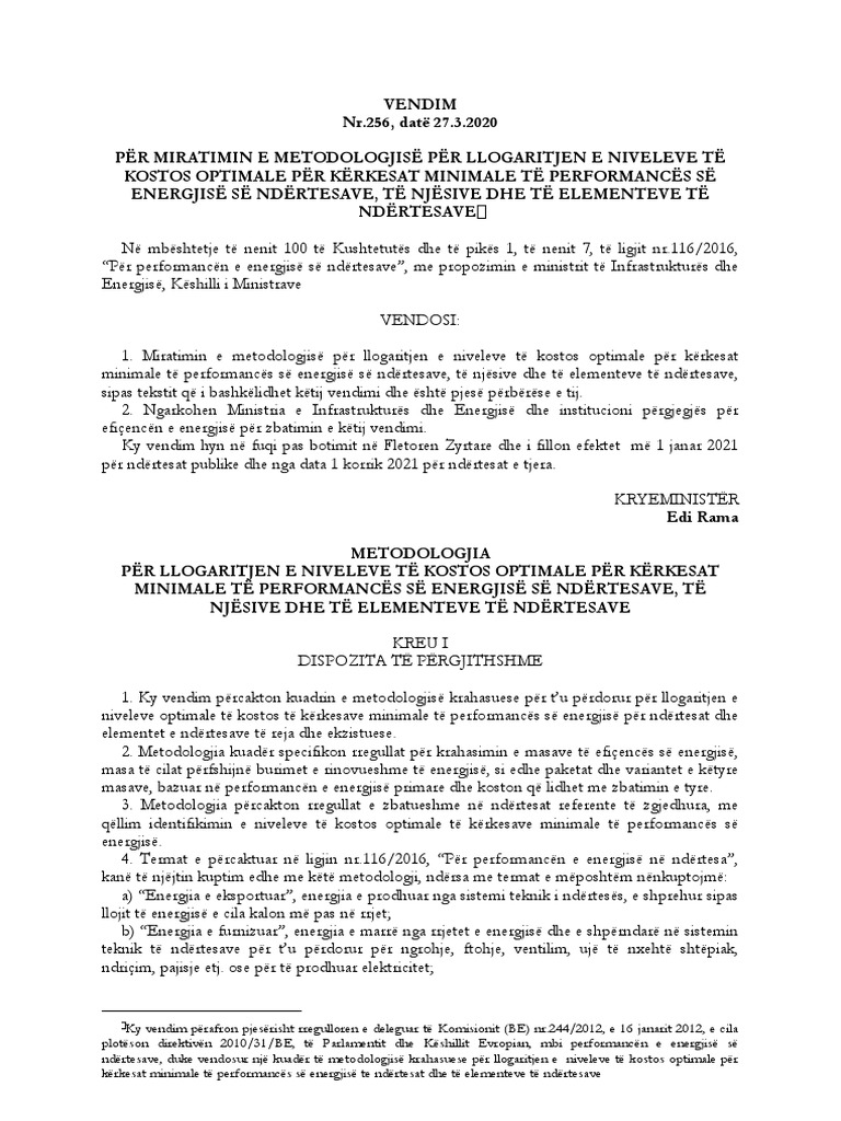 Vendim Nr.256, Datë 27.3.2020 | PDF