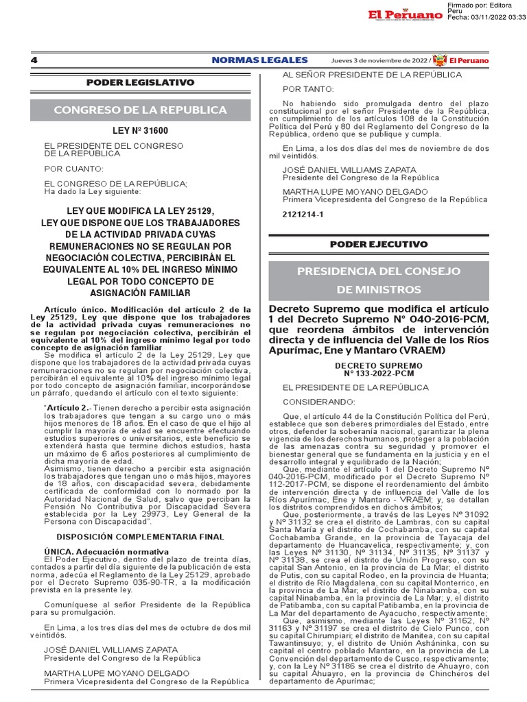 Modificación de la Ley 25129 en Perú | PDF | Perú | Justicia