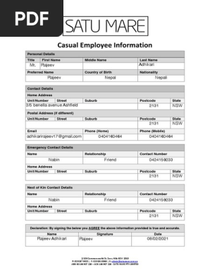2020 SATU MARE Casual Employee Agreement Fillable .PDF