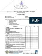 HOMEROOM GUIDANCE LEARNERS DEVELOPMENT ASSESSMENT K To 12