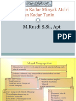 Penetapan Kadar Minyak Atsiri Dan Kadar Tanin