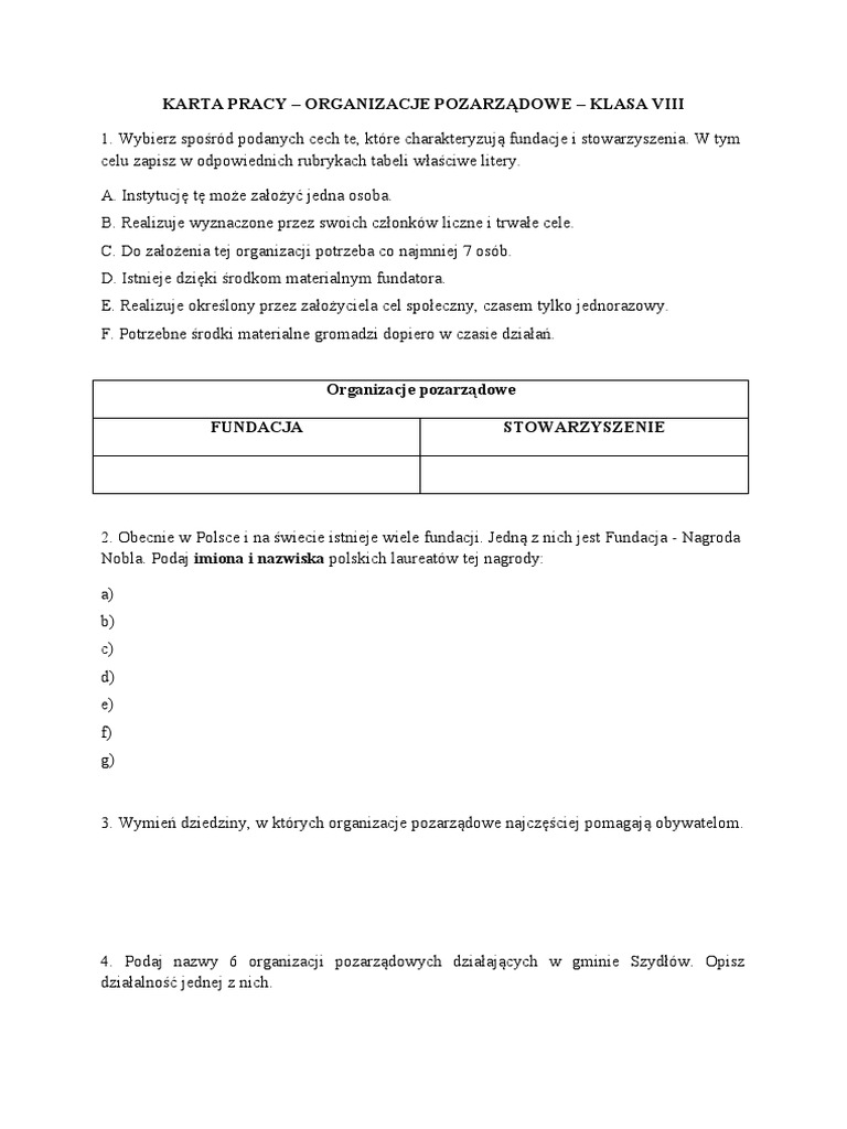 Test Wos Klasa 8 Dział 2 Karta-Pracy-Wos-Kl-Viii-14052020-1589397914 2 | PDF