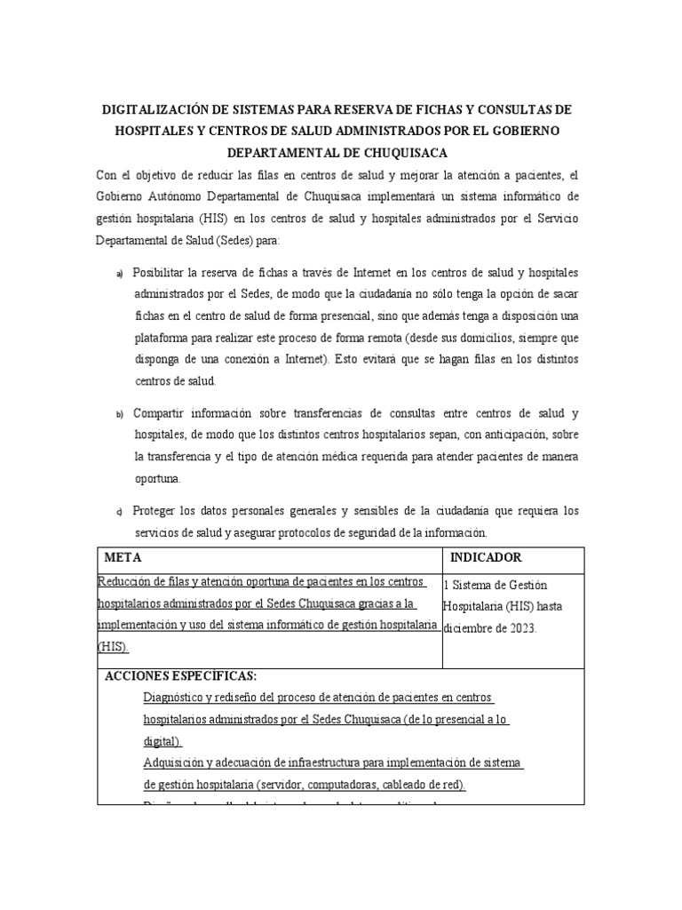 Reserva de Fichas Hospitalarias Online | PDF | Hospital | Computación ...