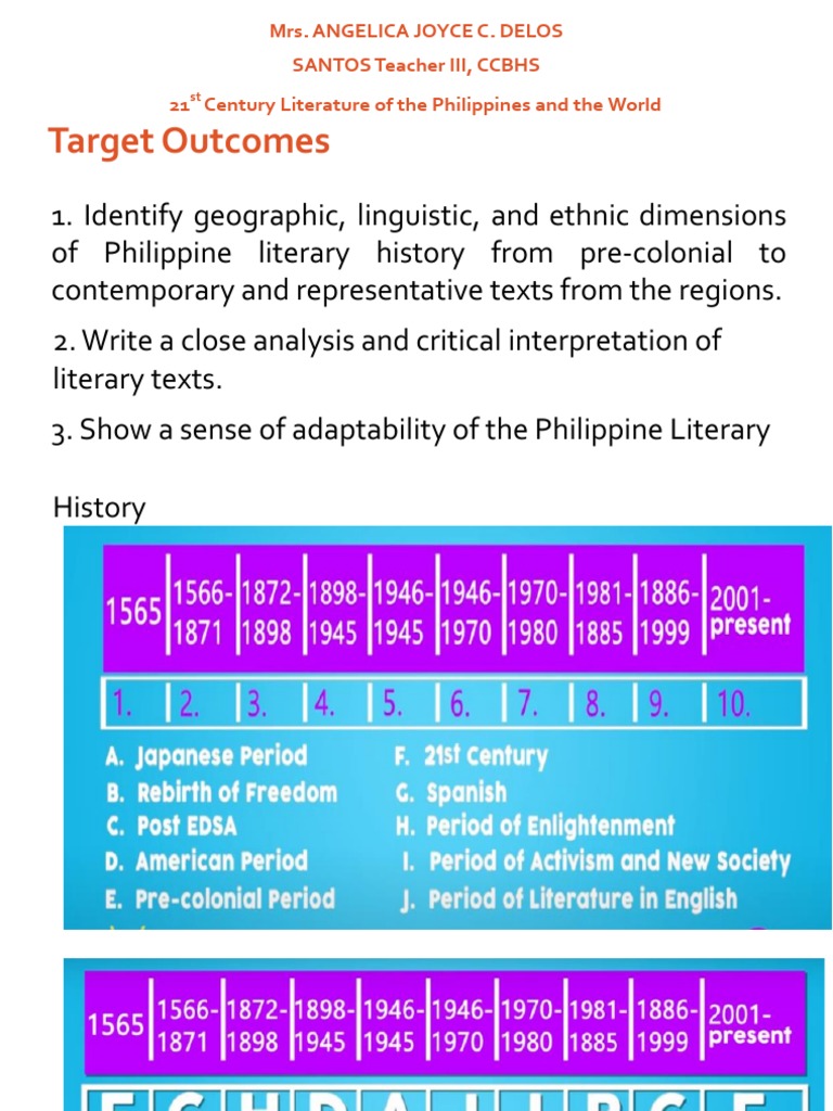 Philippine Literary History Overview | PDF | Philippines | Poetry