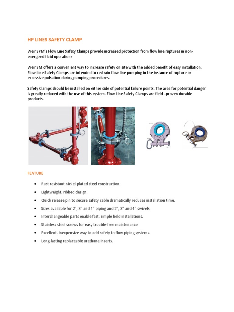 Flow Line Safety Clamp Overview | PDF