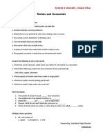 Metals and Non Metals Worksheet