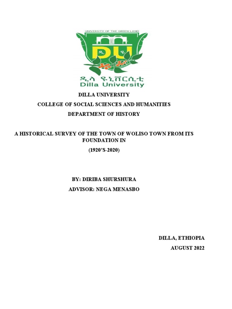 History of Woliso Town (1920-2020) | PDF | Ethiopia | Africa