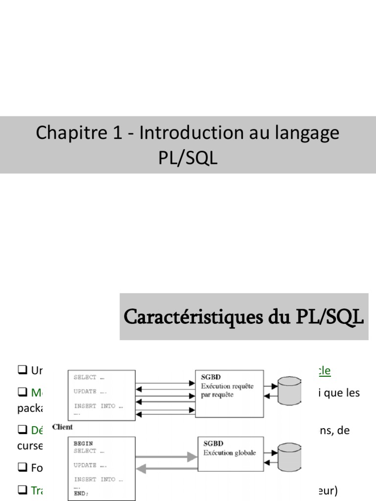 Introduction au langage PL/SQL | PDF | PL/SQL | Structure de contrôle