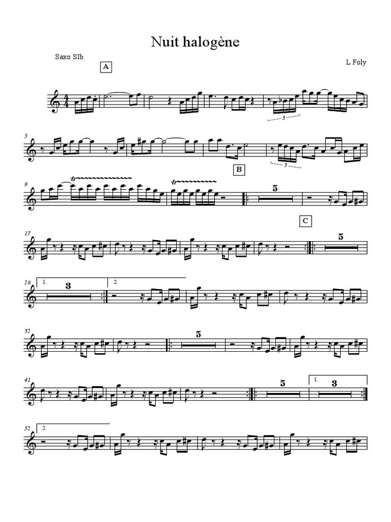 pratique saxo fiche 2 Sheet music for Saxophone alto (Solo)