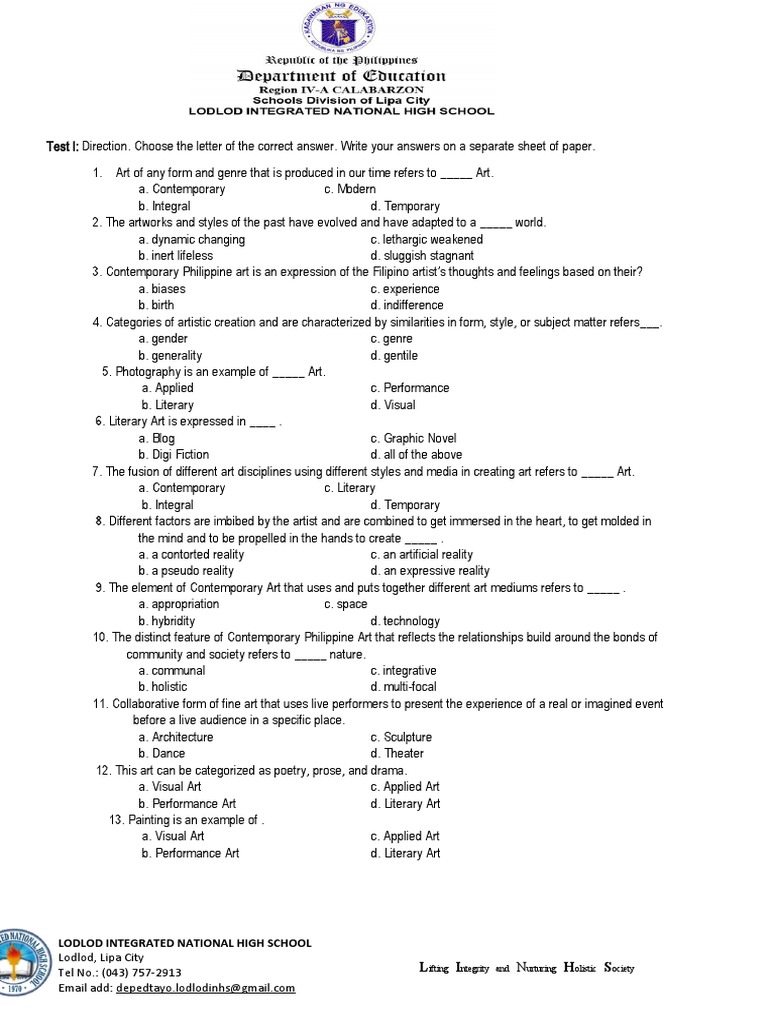 Long Test I | PDF