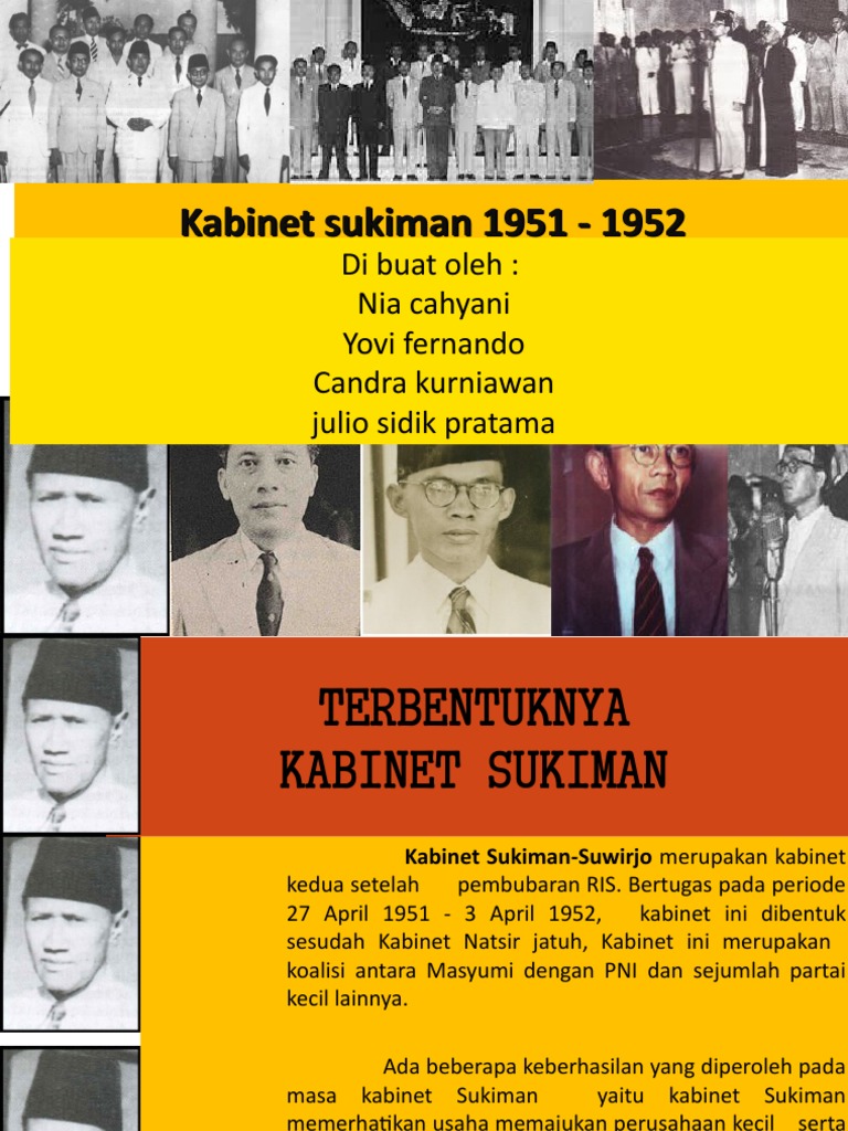 KABINET - SUKIMAN Sejarah Indonesia | PDF