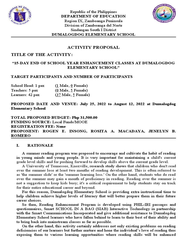 Summer Reading Enhancement Program | PDF | Teachers | Learning
