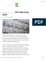 Anjuran Bersabar Bagi Yang Sakit - NU Online