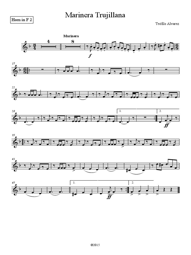 Marinera Trujillana - Horn in F 2 | PDF