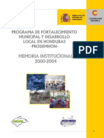 Memoria Institucional Prodemhon 2002-2004