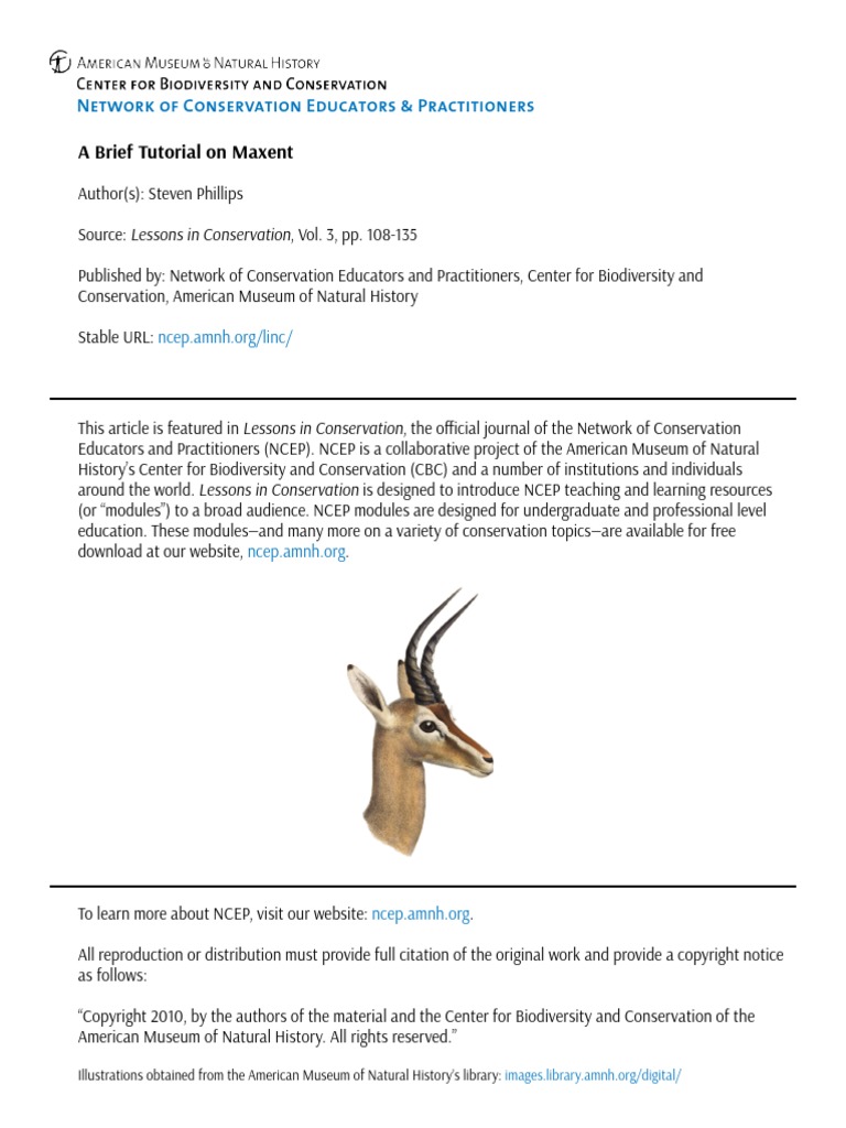 5139 Phillips Brief Tutorial On Maxent PDF Receiver Operating