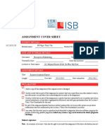 Assignment Cover Sheet: Student Details