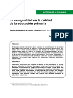 La Desigualdad en La Calidad de La Educación Primaria