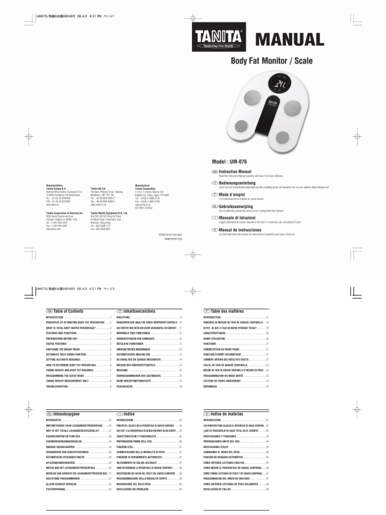 Tanita UM-076 | PDF