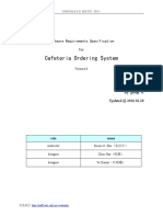 Cafeteria Ordering System: Software Requirements Specification For