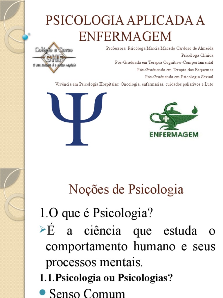Aplica Es Da Psicologia Na Enfermagem Uma Introdu O Aos Principais