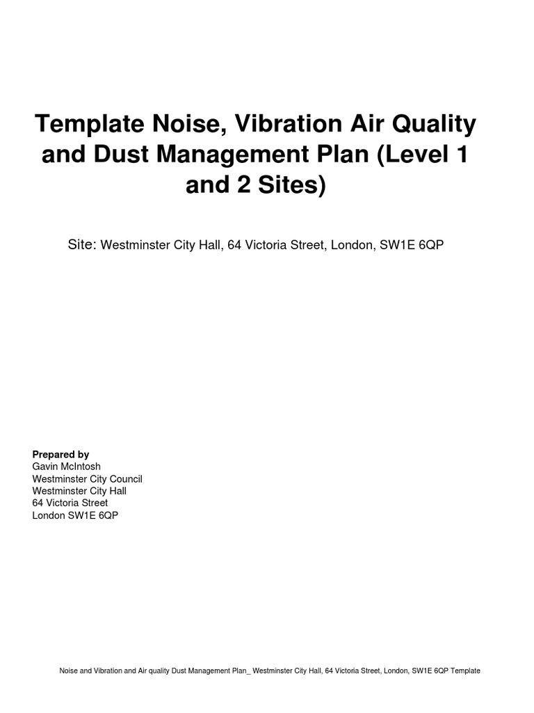 Template SEMP Dust Noise Management | Download Free PDF | Noise | Risk ...