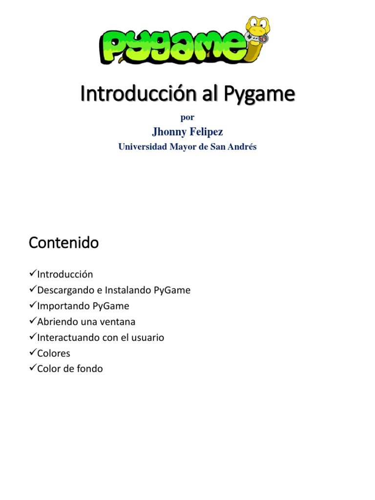 Guía Básica de PyGame para Principiantes | PDF | Ventana (informática ...
