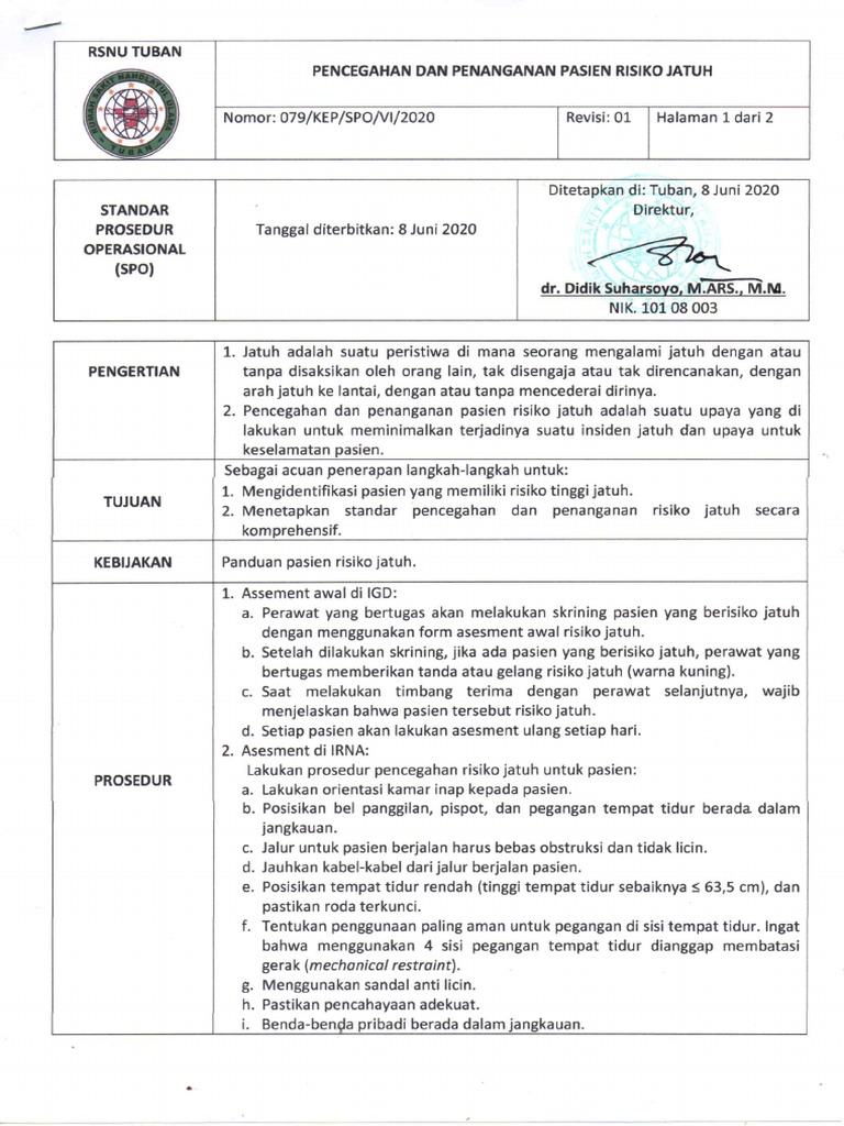Pencegahan Dan Penanganan Pasien Risiko Jatuh Pdf