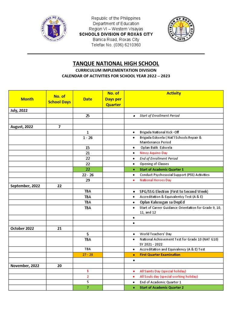 Calendar Nhsd Srnhs Customize School Calendar