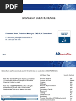 Shortcuts in 3DEXPERIENCE