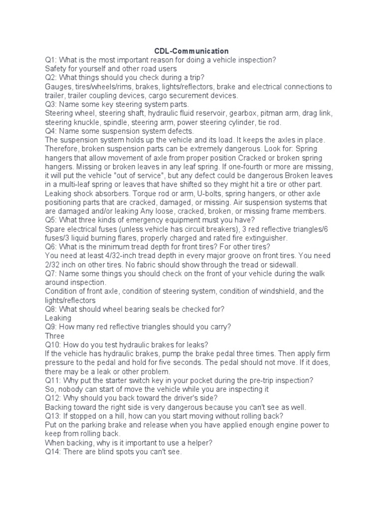 CDL Communication PDF Fires Anti Lock Braking System