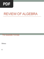 Review of Algebra