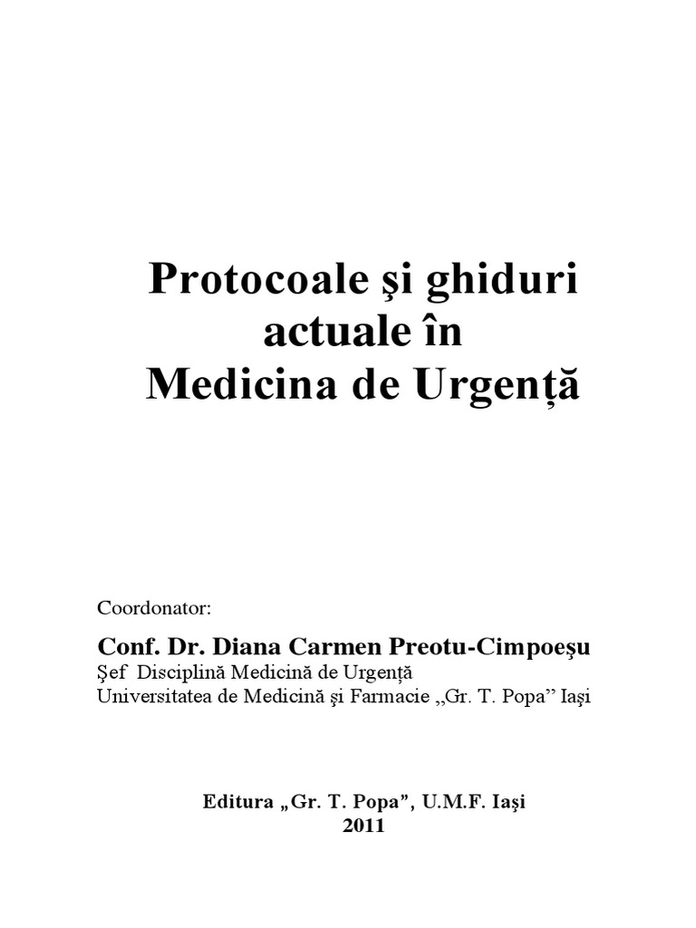 Ghiduri Si Protocoale in Medicina de Urgenta | PDF