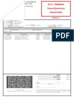 R.U.T.: 76666950-6 Factura Electrónica Folio Nº14052: Simon Bolivar 5197 Ñuñoa Santiago