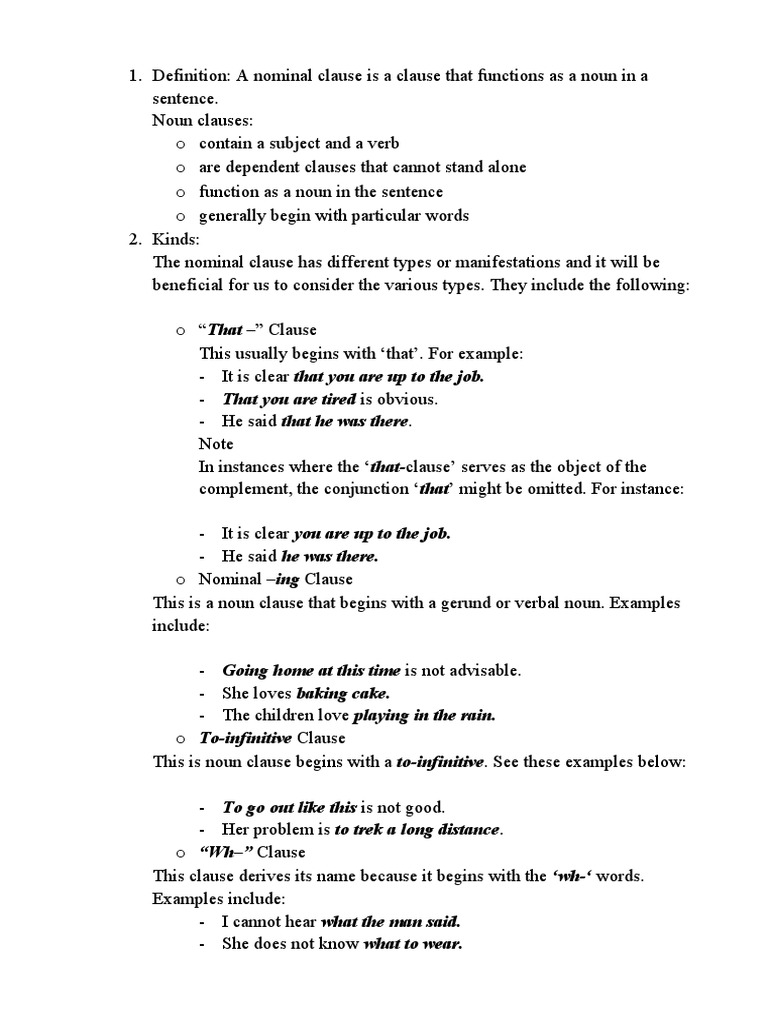 Nominal Clause PDF