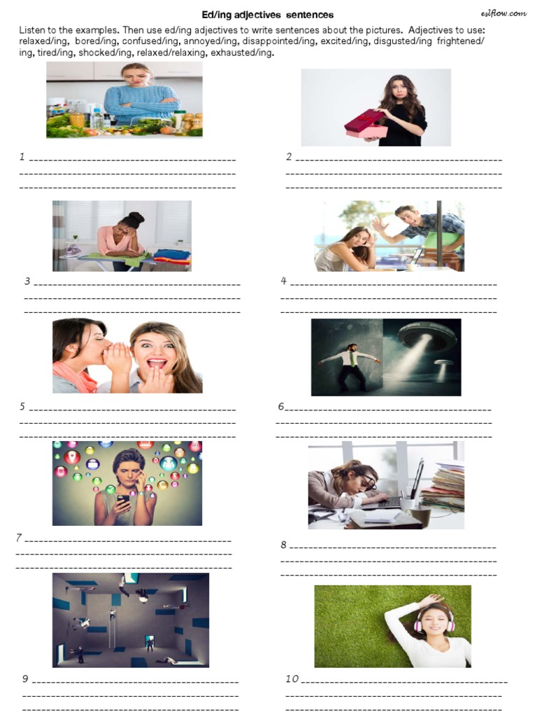 Ed/Ing Adjectives Sentence Exercises | PDF