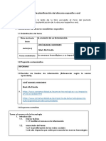 Formato de Planificación Del Discurso Expositivo Oral