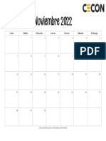 Calendario Imprimible Noviembre 2022