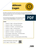 Uhrzeit Ablesen Und Eintragen