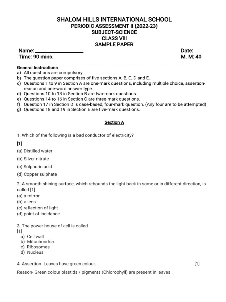 PA2 Sample Paper Grade 8 PDF