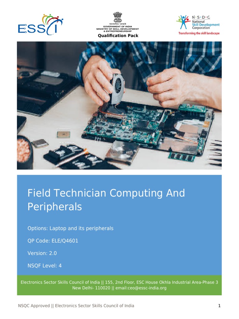 NSQC Approved Qualification Pack for Field Technician Computing And