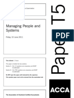 Managing People and Systems: Friday 10 June 2011