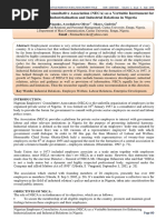 Nigerian Employers Consultative Association (NECA) As A Veritable Instrument For Enhancing Industrialization and Industrial Relations in Nigeria