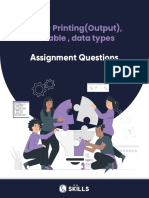 Assignment Questions - Java Variables and Data Types PDF