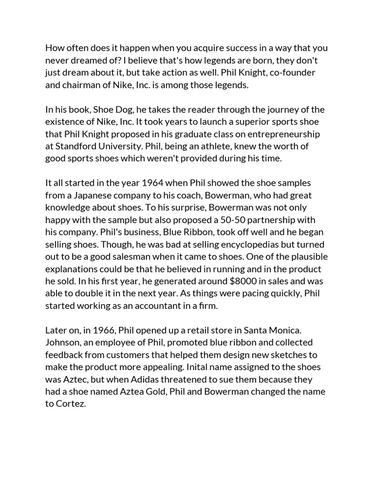 Shoe Dog - Phil Knight | PDF | Nike | Marketing